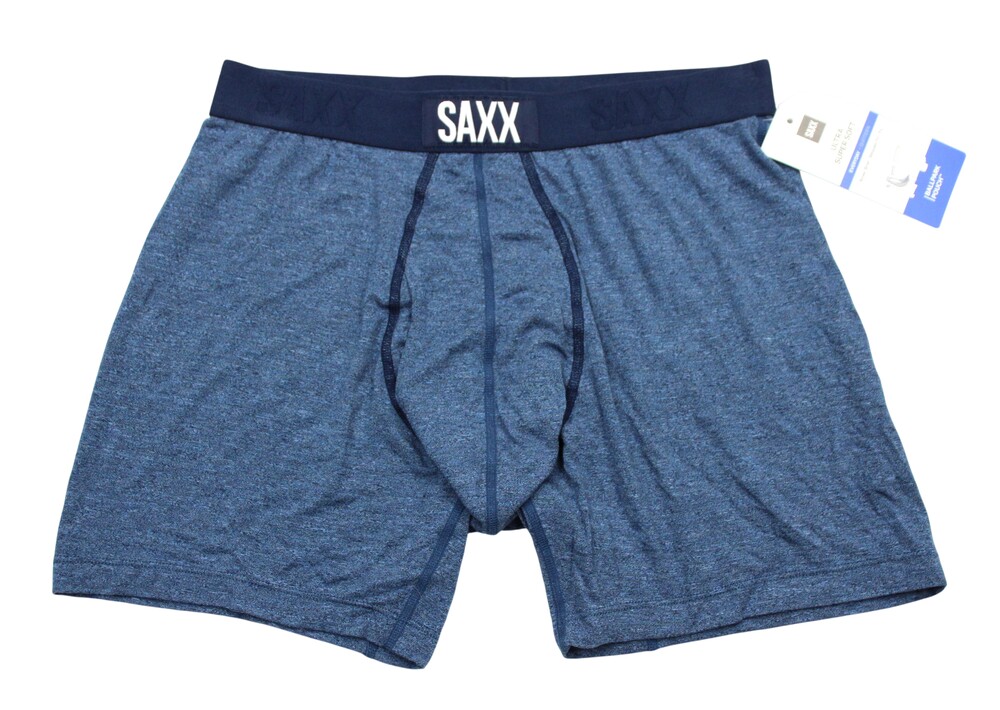 Saxx Ultra Boxer Brief Underwear Mens Small Blue Super Soft BallPark Pouch Fly